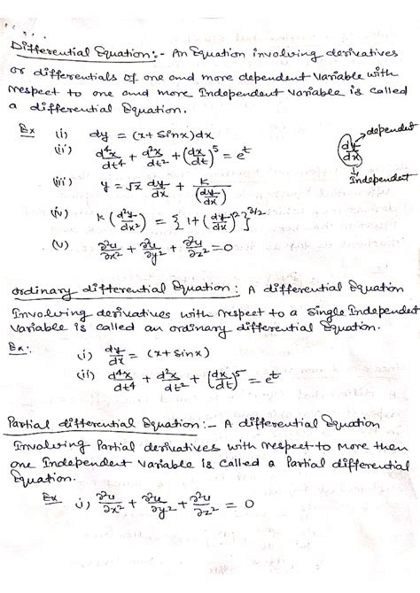 Basics of differential Equation (Unit 1) - B.tech - Studocu