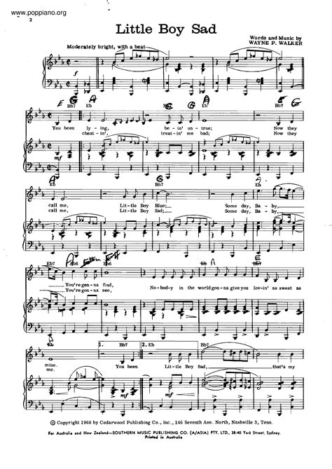 Herman's Hermits-Little Boy Sad Sheet Music pdf, - Free Score Download ★