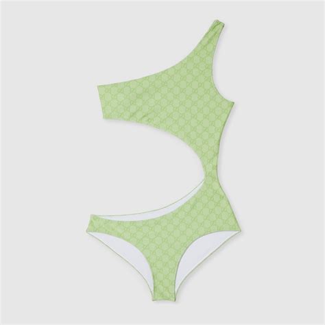 Costume da bagno in jersey GG stretch in verde chiaro | GUCCI® CH