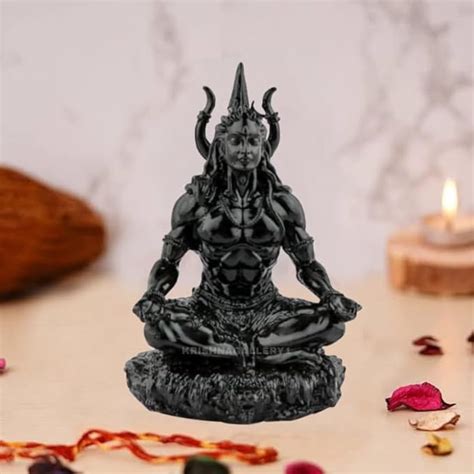 Buy KRISHNAGALLERY1 Polyresin Black Adiyogi Shiva Murti for Car ...