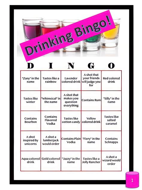 DINGO drinking Bingo Drinking Game 10 Unique Cards Adult Fun Cocktail ...
