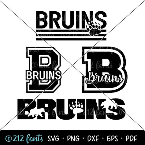 Buy Bruins Mascot SVG Graphics Pack, Bears School Png, School Mascot ...