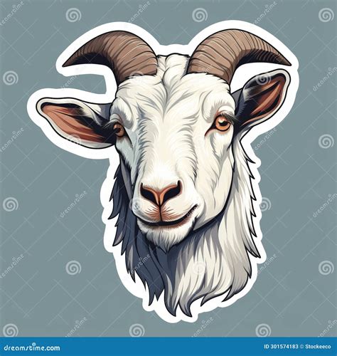 Goat Head Sticker: Animal Head Vector Illustration Stock Illustration ...