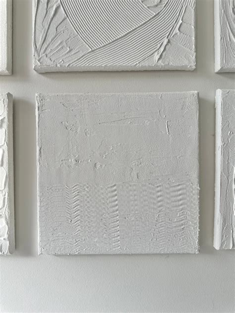 Abstract White Plaster Texture Wall Art, Mid Century Wall Art, Textured ...