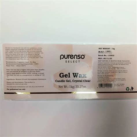Candle Gel Wax (Candle Gel Crystal Clear) - Purenso Select