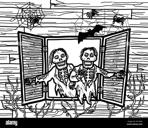 Inside A Haunted House Drawing