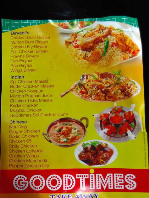 Menu at GOODTIMES TAKE AWAY, Vijayawada