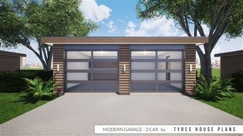 Modern Garage Plan - 2 Car. Created by Tyree House Plans