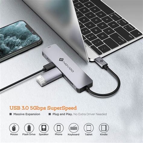 Buy Novoo 6-in-1 USB 3.0 Type C to USB 3.0 Type A, HDMI, SD Card Slot ...