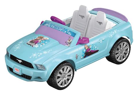 BLUE Disney Frozen Power Wheels Ford Mustang Ride On Car Elsa 12 Volt ...