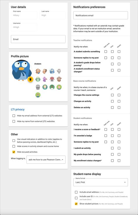 Change User Settings- Teacher – Pearson Connexus Support