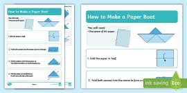 Paper Boat Instructions - Origami Craft - Teaching Resource