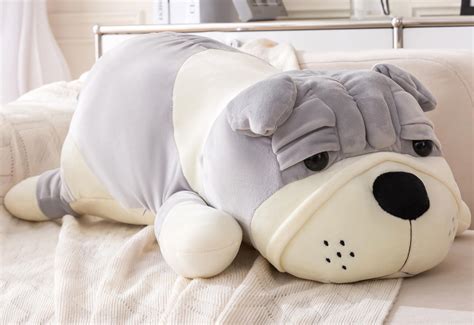 Amazon.com: Hugging Plush Bulldog Weighted Stuffed Animal Stuffed ...