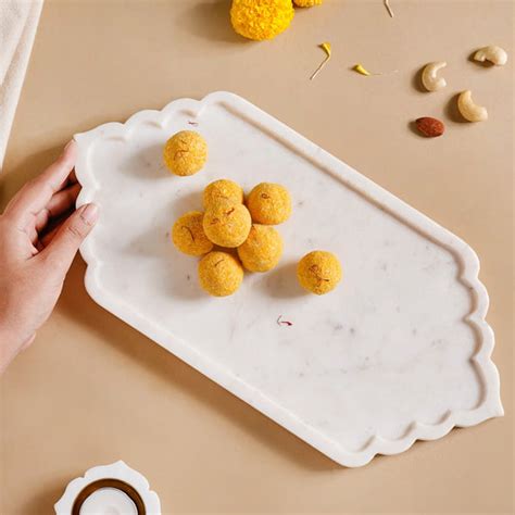 Mehrab Design Natural Marble Serving Platter Online - Premium Platter ...