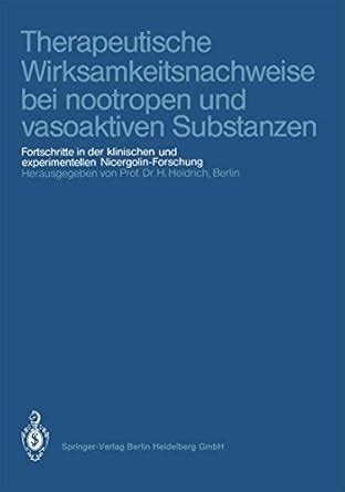 Buy Therapeutische Wirksamkeitsnachweise bei nootropen und vasoaktiven ...