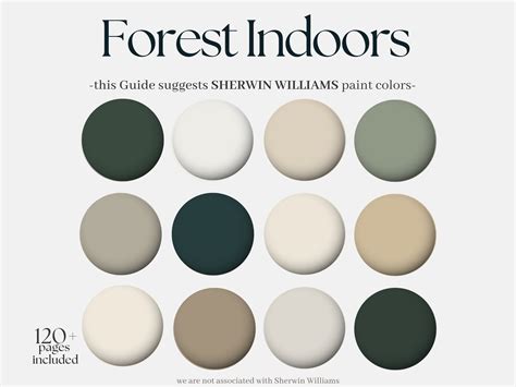 Calm Natural Sherwin Williams Paint Palette FOREST INDOORS Whole House Interior Coordinated ...