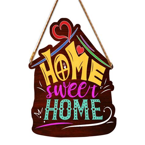 Generic PNF Home Sweet Home Quote Printed Home Wall Door Sign Hanging ...