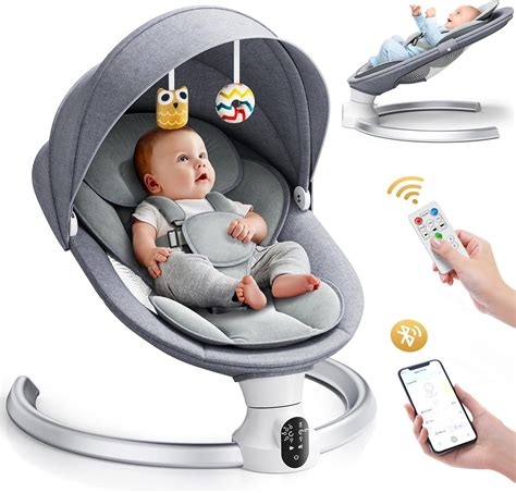 Ixdregan Baby Swing Chair,Electric Baby Bouncer with 5 Swing Amplitudes ...