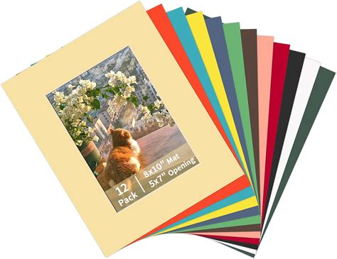 Amazon.com: ZBEIVAN 12 Packs Mixed Colors 8x10 Picture Frame Mats for ...