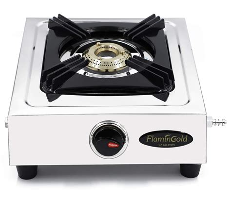 Flamingold Stainless Steel Burner Gas Stove with Single Designer ...