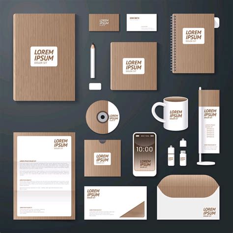 咖啡色VI企业设计矢量素材 - 爱图网设计图片素材下载