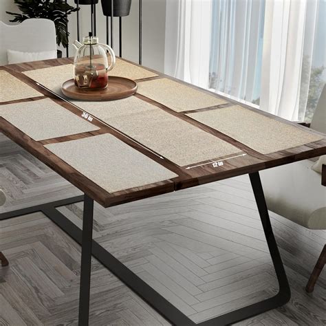 Buy CASA-NEST Jute Fabric Dining Table Mat and Runner Set, Revesible ...