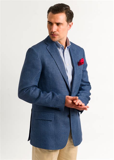 Royal Blue Herringbone Linen Jacket - Roderick Charles