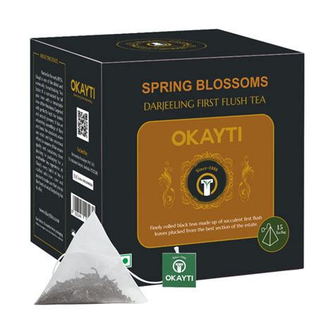 Okayti Darjeeling Spring Blossom First Flush Black Tea | 15 Pyramid Tea ...