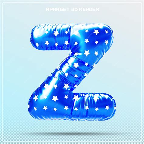 Premium PSD | Blue letter z font bubble 3d render alphabet