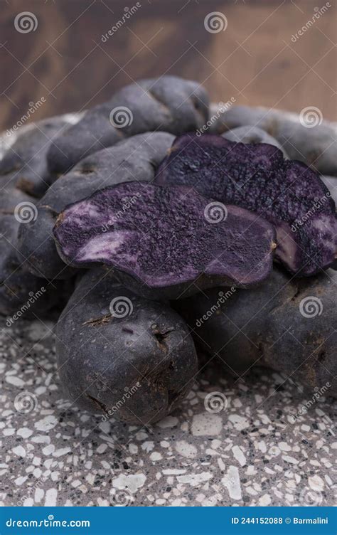 Colorful Belgian Purple or Black Truffle Potato Root Vegetable Stock ...