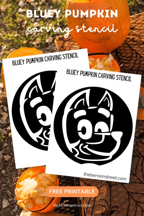 Free Bluey Pumpkin Stencil Printable: Carving Template - The Benson Street