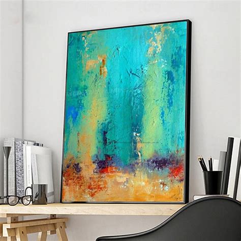 Handmade Oil Painting Canvas Wall Art Decoration Modern Green Abstract ...
