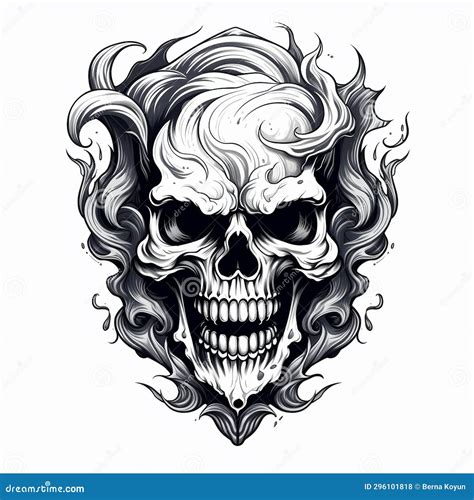 Skull and Crossbones Tattoo Design Stock Illustration - Illustration of ...