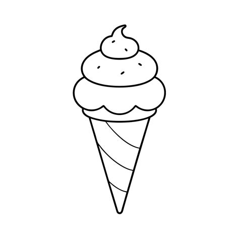 Ice cream outline design on white background for children activity with ...