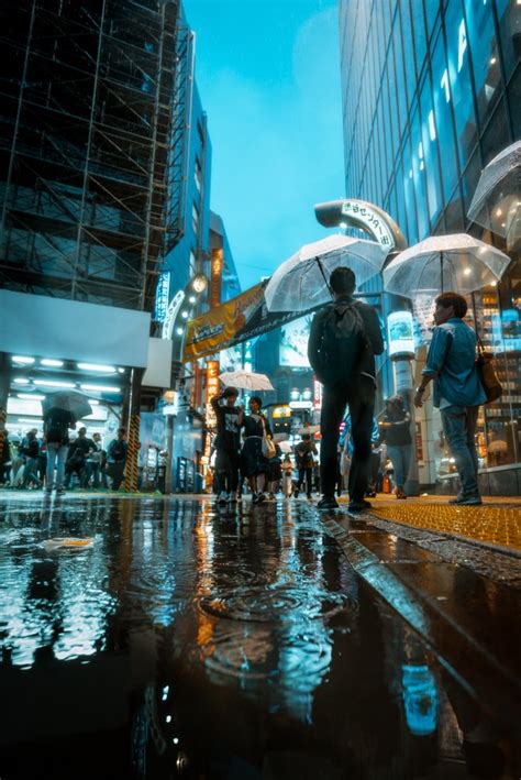 下雨天城市街道夜景图片