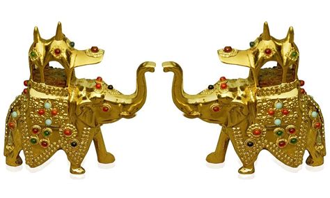 Buy Art Bazar Set of 2 Brass Ambabari handicraft Elephant Online at Low ...