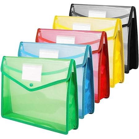 True-Ally 5 pcs Envelope Folder, Transparent Poly-Plastic A4 Documents ...