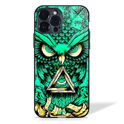 Avoid Negative Vibes - Third Eye Owl Printed Glass Case – MW Stuffs