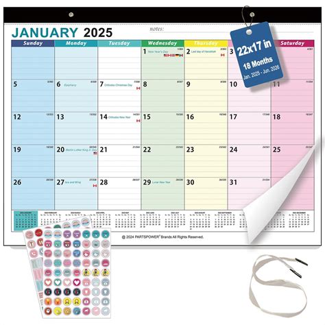 Super Large 22X17 inch Desk Calendar 2025-2026, 18 Months Large Size ...