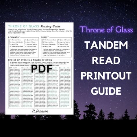 Throne of Glass Tandem Read Printout Guide PDF - Etsy