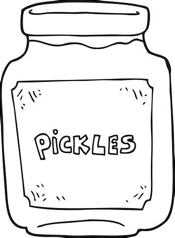 Black And White Cartoon Pickle Jar Stock Clipart | Royalty-Free ...