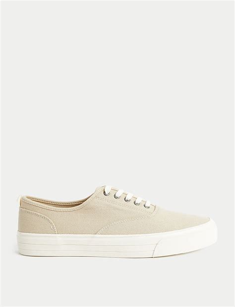 Buy Canvas Lace Up Pumps at Marks & Spencer