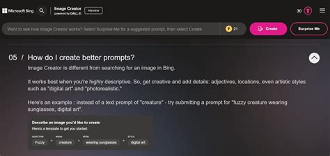 Example Prompts for Bing Image Creator 的图像结果