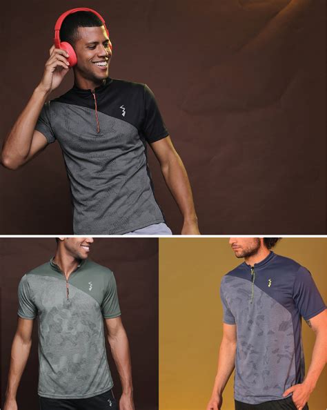 Rs. 2,249 | Campus Sutra Pack of 3 Slim Fit Active T-shirts - Campussutra
