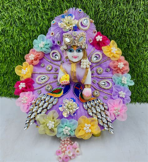 Lavender Heavy Dress for laddu gopal ji with pagdi – KKGROUPS