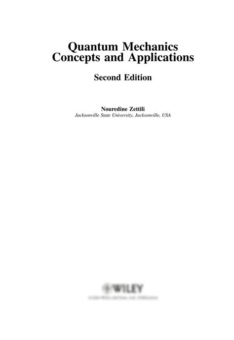SOLUTION: quantum mechanics concepts and applications - Studypool