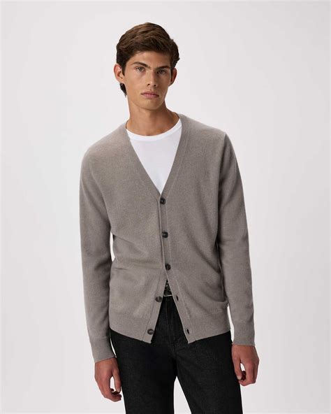 Men's Cashmere Cardigan Sweater | Quince in Morel Grey