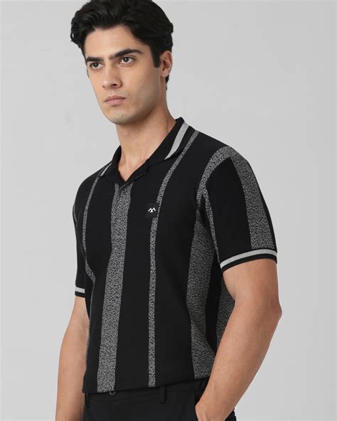 Buy Black Wide Stripe T-shirt Online at Muftijeans