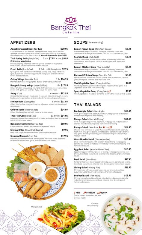Main Menu - Bangkok Thai Cuisine