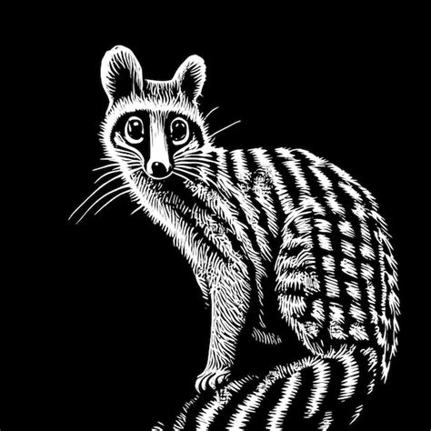 Banded palm civet hand drawn cartoon sticker icon concept isolated ...